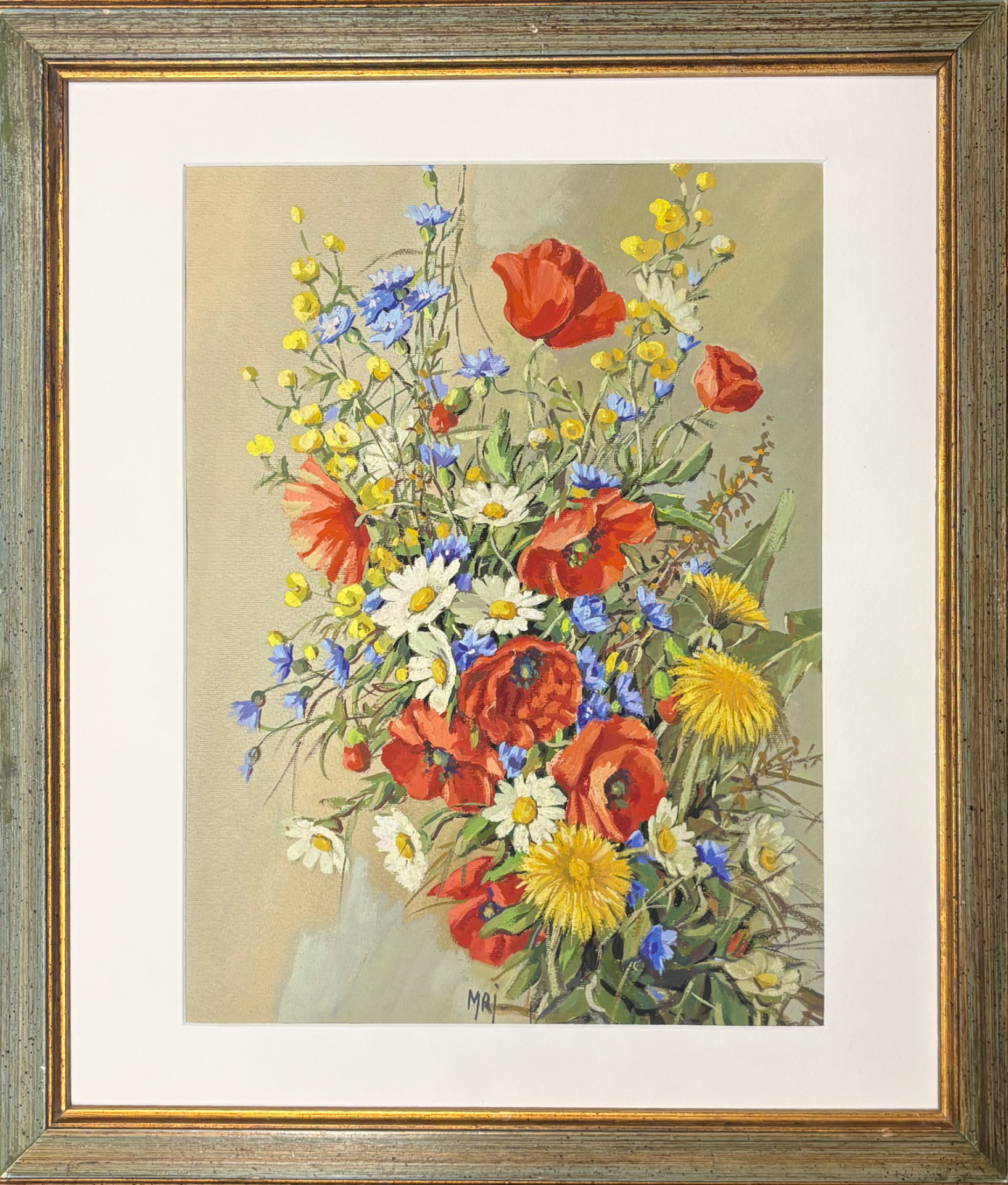 Laura Maj, Fiori di campo, tempera su carta