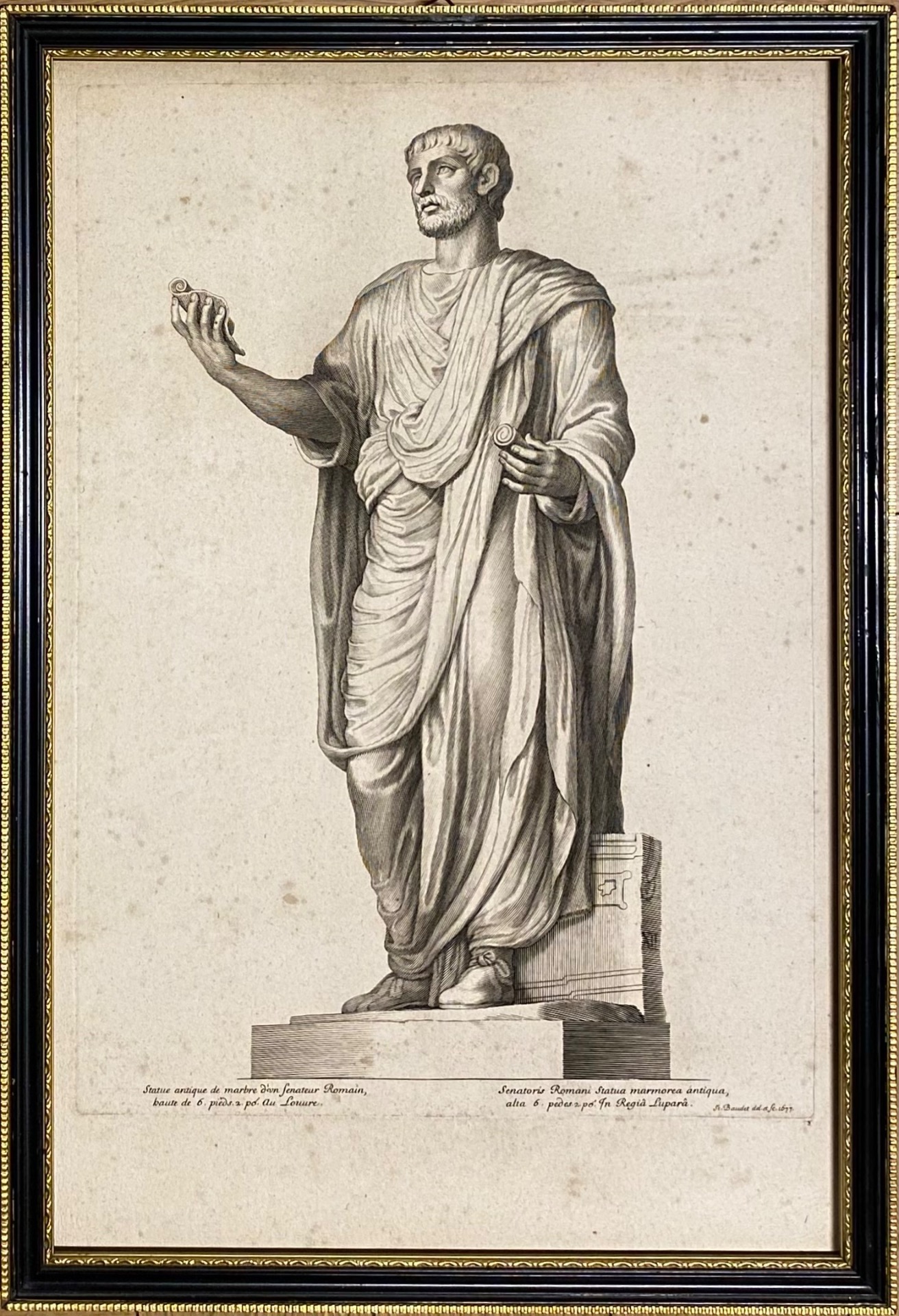 Étienne Baudet, Statua antica di un Senatore romano, bulino 1677